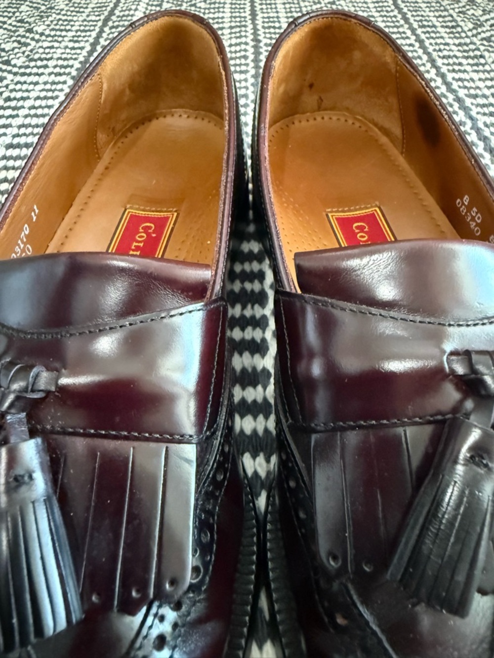 Cole Haan City Vintage Oxblood Oxford Wingtip Tassel Fringe Loafers Size 8 D - Picture 9 of 14